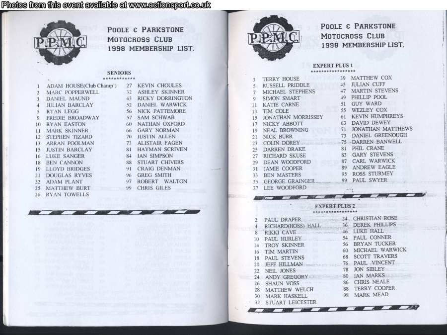 Event programme page